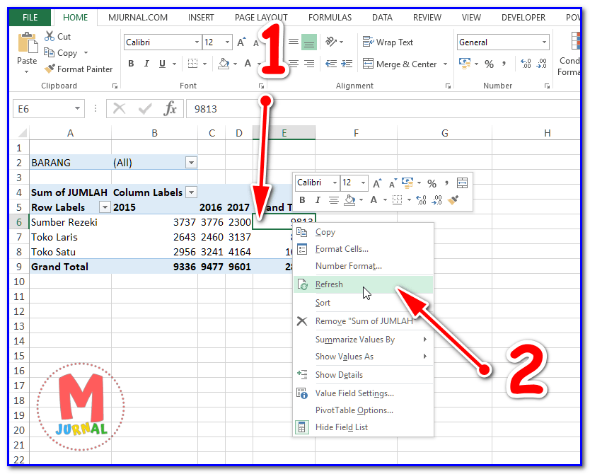 Cara Membuat Pivot Tabel Update Secara Otomatis - YouTube