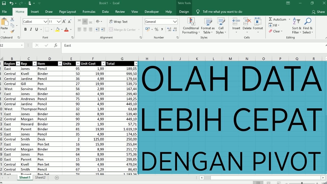 CARA MENGGUNAKAN PIVOT TABLE DALAM EXCEL : PART 1 - YouTube